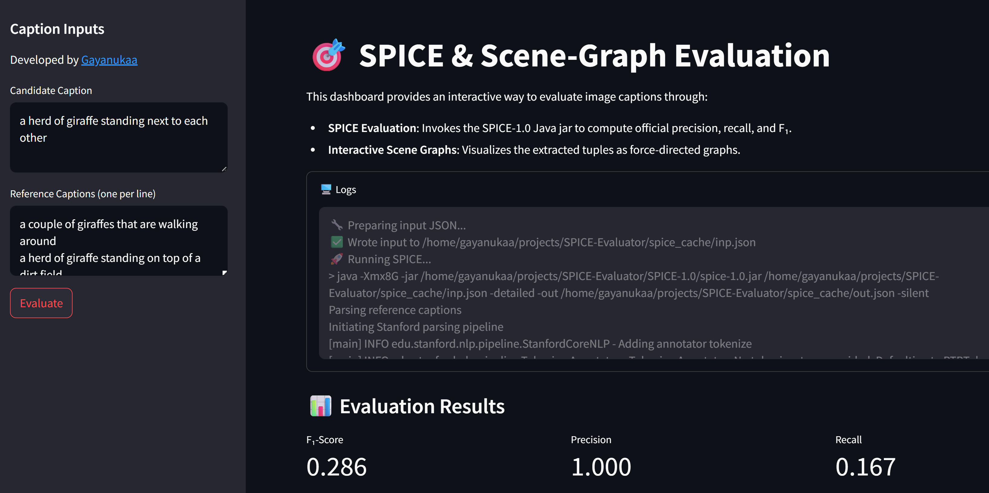 SPICE Evaluation Dashboard