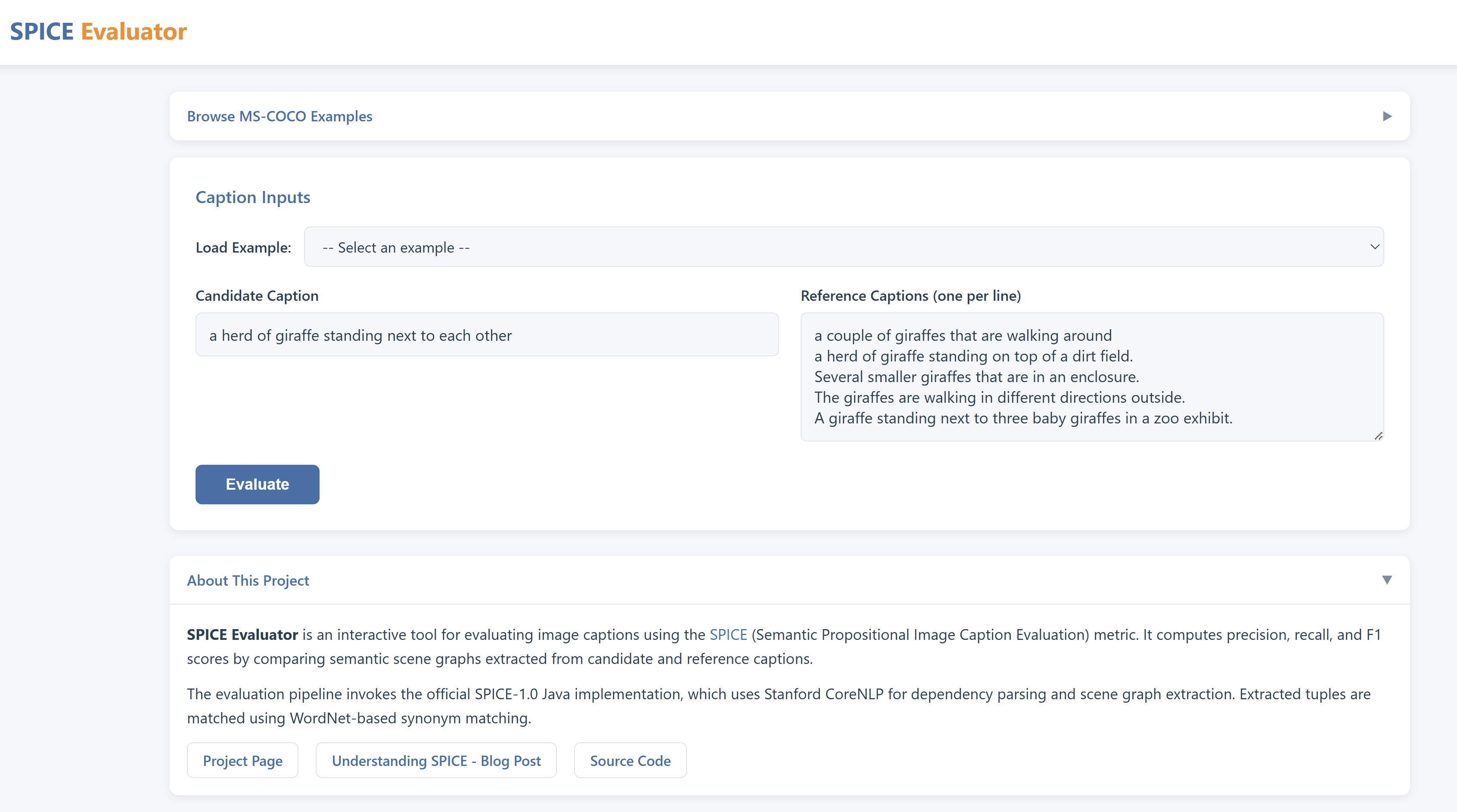 SPICE Evaluator Version 2 Interface